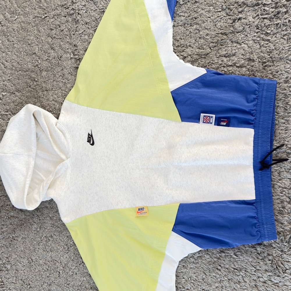 Nike Tri-Color Hoodie - White, Yellow, Blue